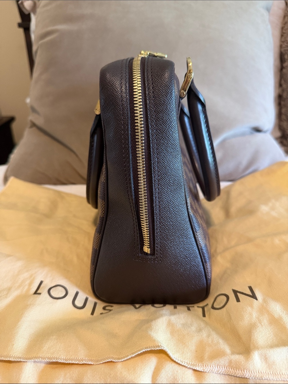 EUC Louis Vuitton Damier Ebene Brera Bag with Dust bag, unbranded leather strap - Picture 6 of 16